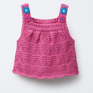 Zara Pink Knit Floral Top